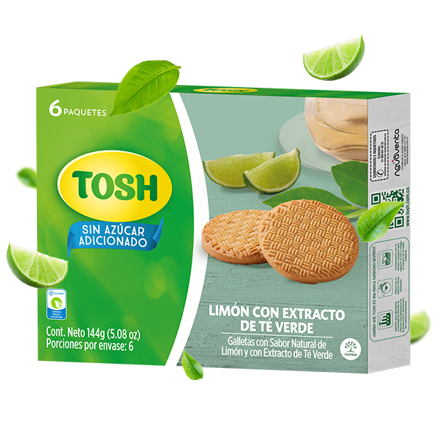 Producto galleta de limón y té verde TOSH