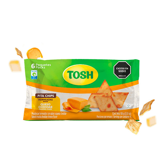 Producto pitas chips horneadas queso cheddar TOSH
